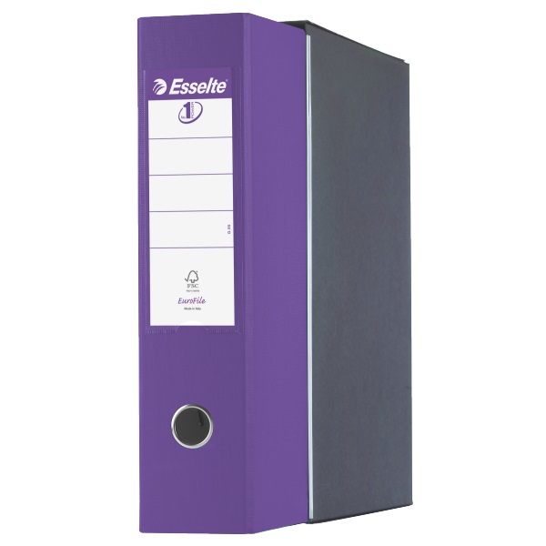 Esselte G53 EUROFILE Raccoglitore ad Anelli Viola - Dorso 8 cm, Capacità fino a 500 Fogli, Meccanismo a Leva Multiuso