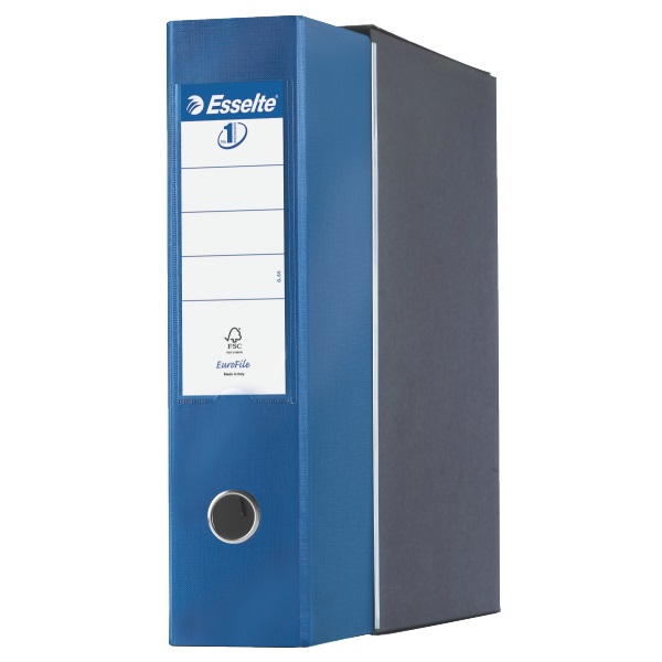 Esselte G53 Eurofile Registratore Blu Metallizzato - Dorso 8 cm, Capacità Fino a 500 Fogli, Meccanismo a Leva Multiuso