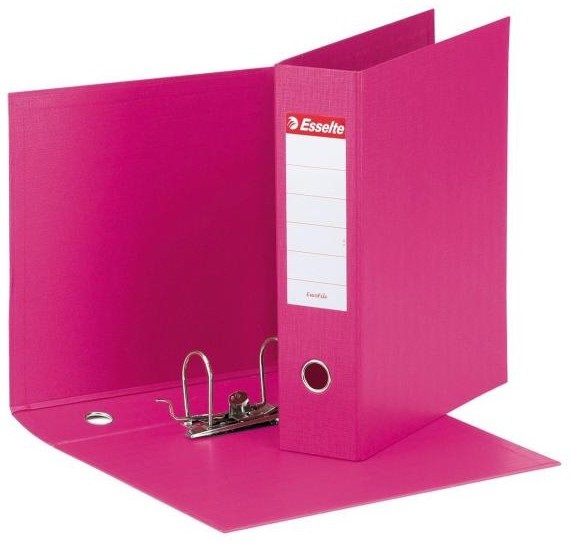 Esselte G55 EUROFILE Raccoglitore ad Anelli Fucsia - Meccanismo a Leva, Dorso 8 cm, Capacità fino a 500 Fogli, F.to Protocollo