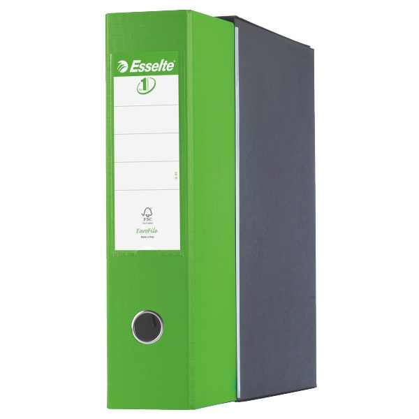 Esselte G55 Eurofile Registratore Verde Vivida - Dorso 8 cm - Protocollo 23x33 cm - Capacità fino a 500 fogli