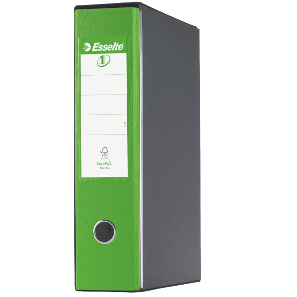 Esselte G55 Eurofile Registratore Verde Vivida - Dorso 8 cm - Protocollo 23x33 cm - Capacità fino a 500 fogli