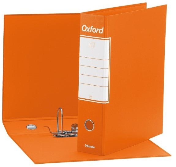 Esselte Registratore Oxford G85 - Dorso 8 cm - Formato Protocollo 23x33 cm - Arancione - Struttura in Cartone Goffrato