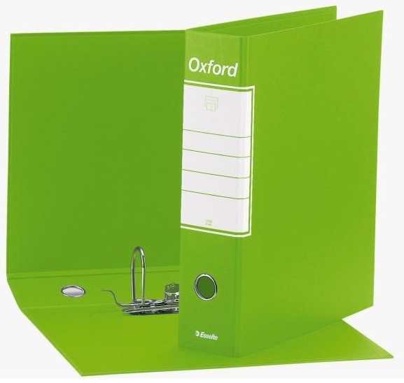 Esselte Registratore Oxford G85 - Dorso 8 cm - Verde Lime - Formato Protocollo 23x33 cm - Struttura in Cartone Resistente