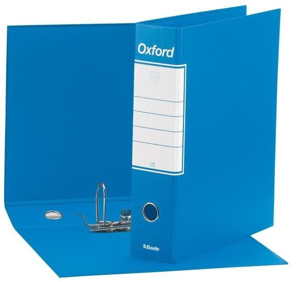 Esselte G85 Oxford Registratore A4 Azzurro - Dorso 8 cm, Protocollo 23x33 cm, Meccanismo a Leva N.1
