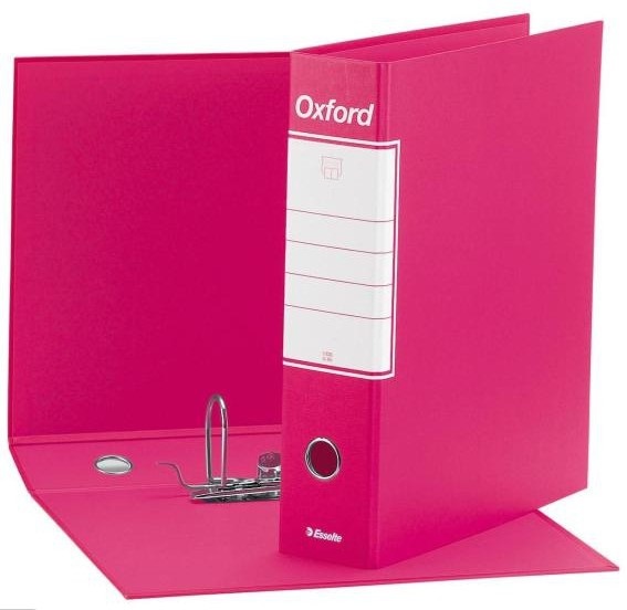 Esselte Registratore Oxford G85 - Dorso 8 cm - Formato Protocollo 29,5x35 cm - Fucsia - Struttura in Cartone Resistente