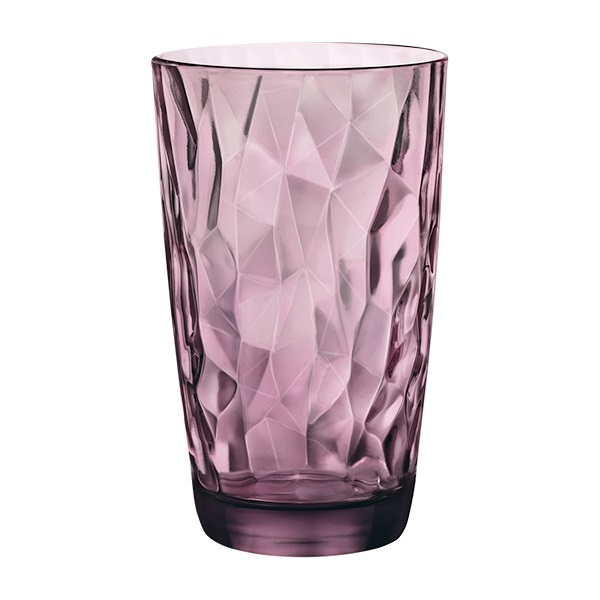 Bormioli Rocco Diamond Bicchieri Cooler in Vetro Colorato Viola - Set da 6 Pezzi da 47 cl