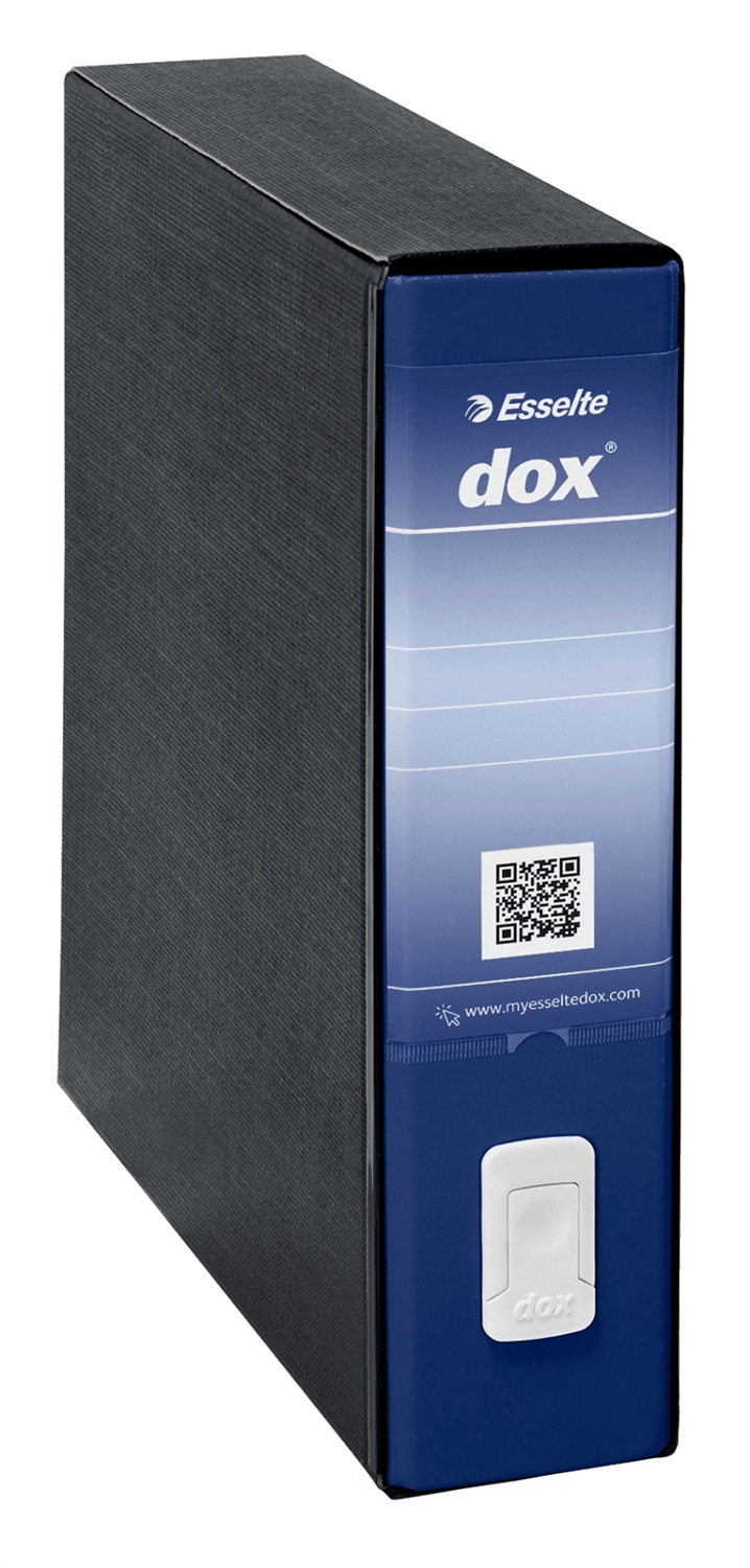 Esselte DOX 9 Registratore a leva Blu - 35,5 x 31,7 cm, Dorso 8 cm, Antimpronta