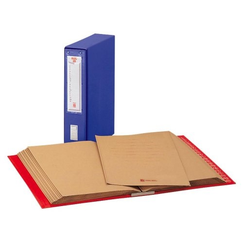 King Mec MEC 20 Classificatore Alfabetico Blu - 20 Cartelline a 3 Lembi, Dorso 8,5 cm, Portaetichette Inclusa