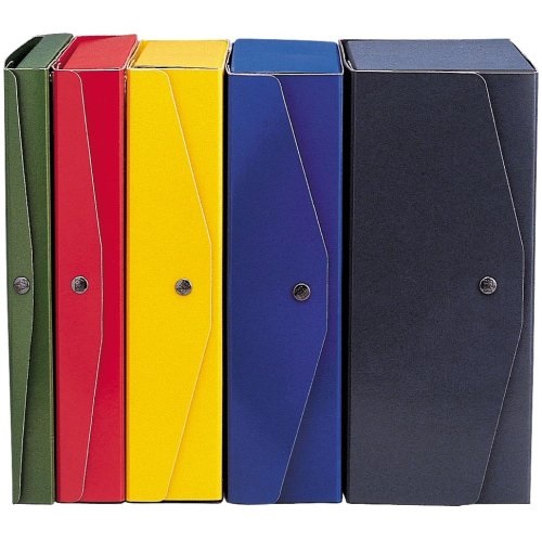 King Mec Project 10 Scatola Archivio Verde - 26x36 cm, Spessore 1 mm, Chiusura a Pressione