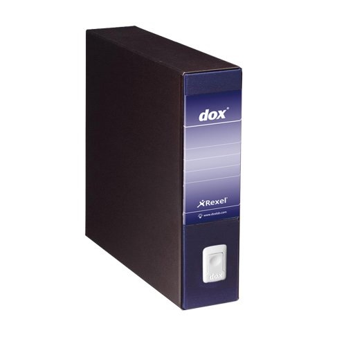 Rexel Dox 9 - Registratore a leva blu, dorso 8 cm, formato 35,5x31,7 cm, capacità 500 fogli