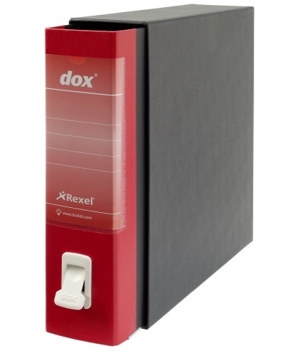 Esselte Dox 1 Registratore a leva Rosso - Dorso 8 cm - Commerciale 23x30 cm - Design Ergonomico