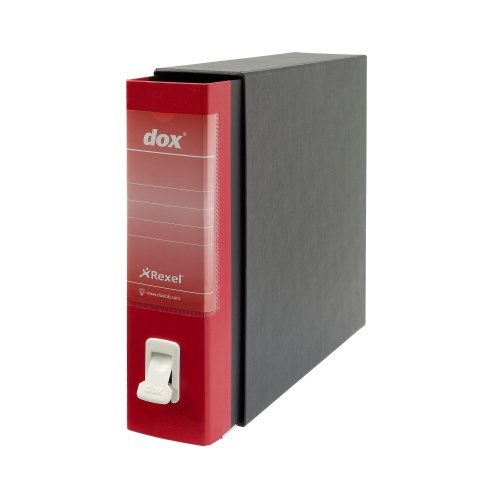 Esselte Dox 1 Registratore a leva Rosso - Dorso 8 cm - Commerciale 23x30 cm - Design Ergonomico