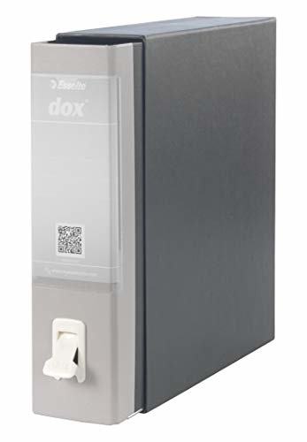 Esselte DOX 1 Raccoglitore a Leva Commerciale Grigio, Dorso 8 cm, Confezione da 6 Pezzi
