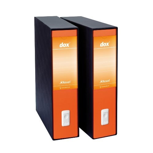 Esselte Dox 2 Registratore a Leva Arancione - Dorso 8 cm - Formato Protocollo 23x34 cm