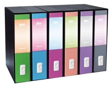 Rexel Esselte Dox 2 Raccoglitore a Leva Lilla 8 cm - Formato Protocollo D8, A4, Rivestito in Carta Goffrata Antimpronta
