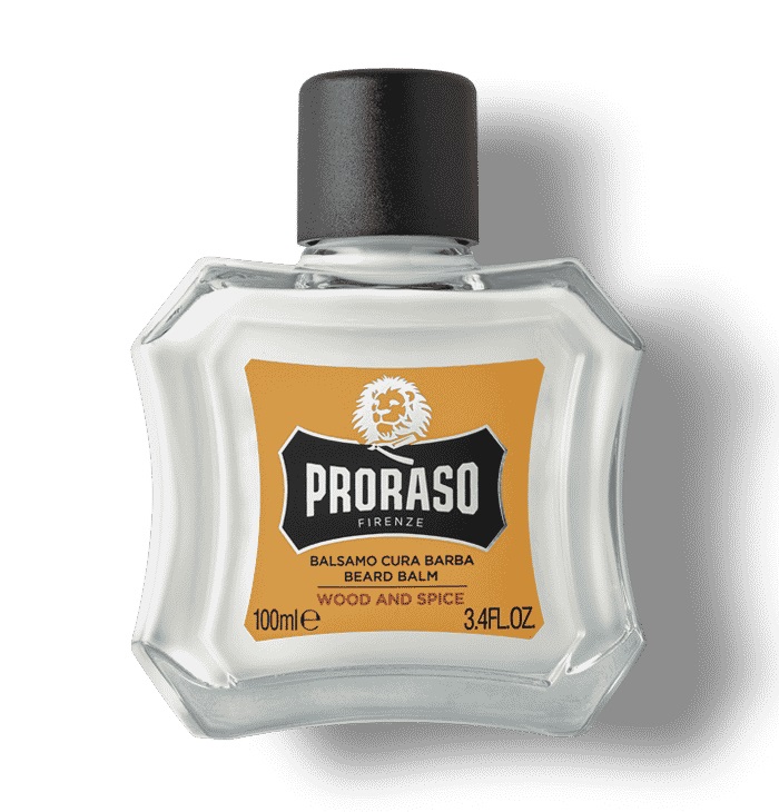 PRORASO Balsamo Cura Barba Wood & Spice 100 ml - Ammorbidisce e Rinfresca, Indicato per le Prime Settimane di Crescita
