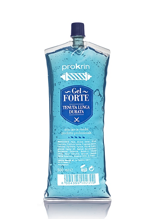 PROKRIN Gel Forte 500 ml Soft Bag - Gel per capelli Unisex con Tenuta Lunga Durata e Look Scolpito