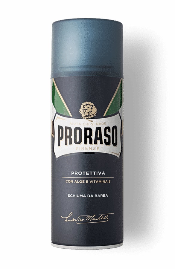 Proraso Schiuma da Barba Protettiva 400 ml - Balsamo da barba Idratante con Aloe e Vitamina E per Uomo, Pelle Universale