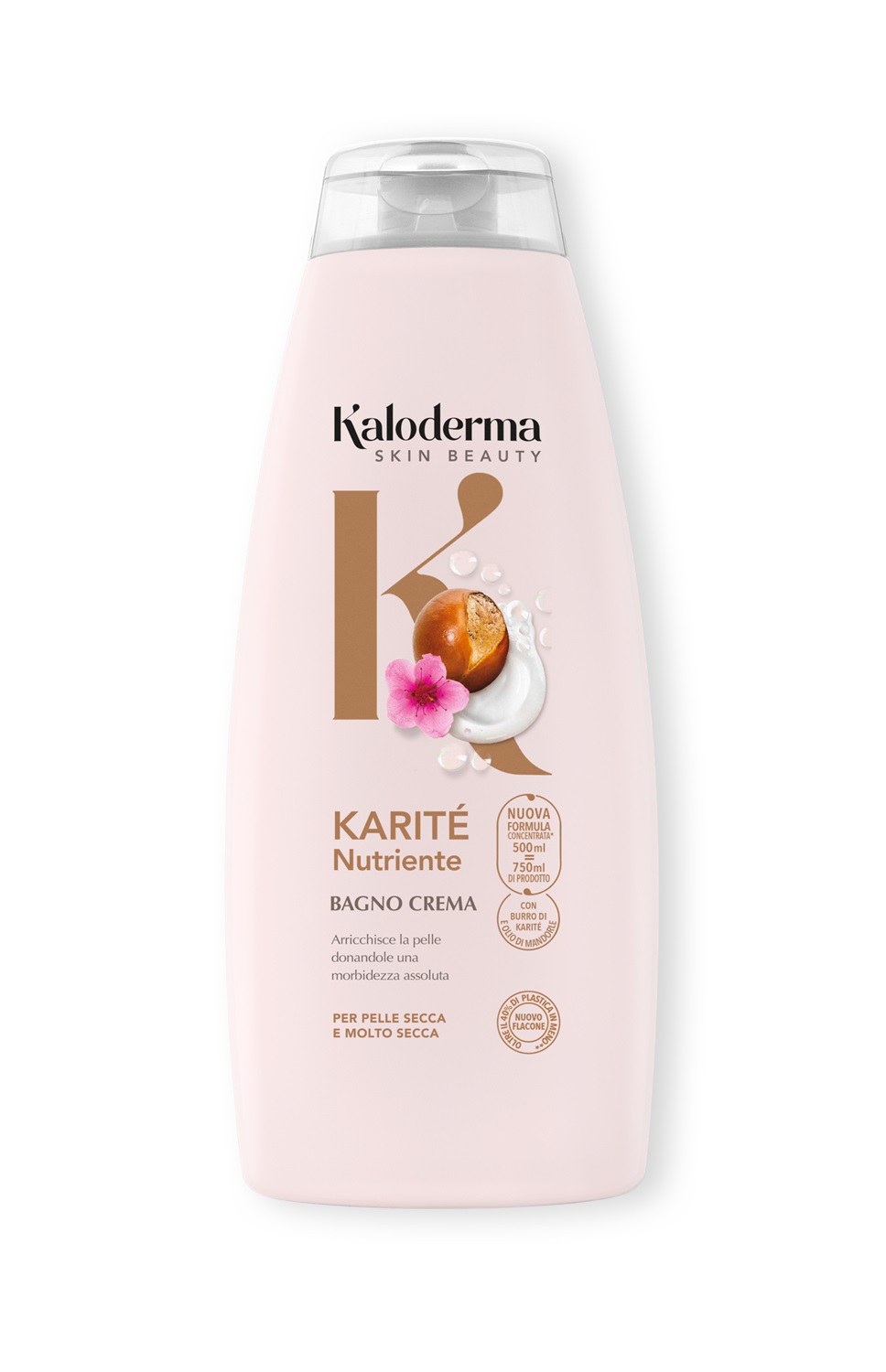 Kaloderma Bagno Crema Karité Nutriente 500ml - Crema da doccia per corpo, unisex, adatta a tutti i tipi di pelle