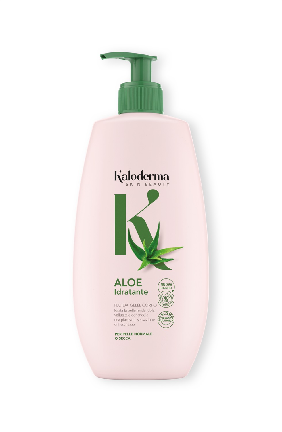 Kaloderma Fluida Gelée Corpo Aloe Idratante 400ml - Lozione Idratante per Pelle Secca e Universale, Flacone a Pompa
