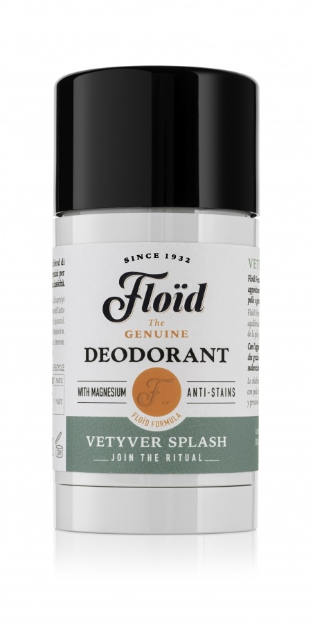 Floïd Deodorante Stick Vetyver Splash 75 ml - Uomo, con Sali di Magnesio, Freschezza Duratura e Formula Antimacchia