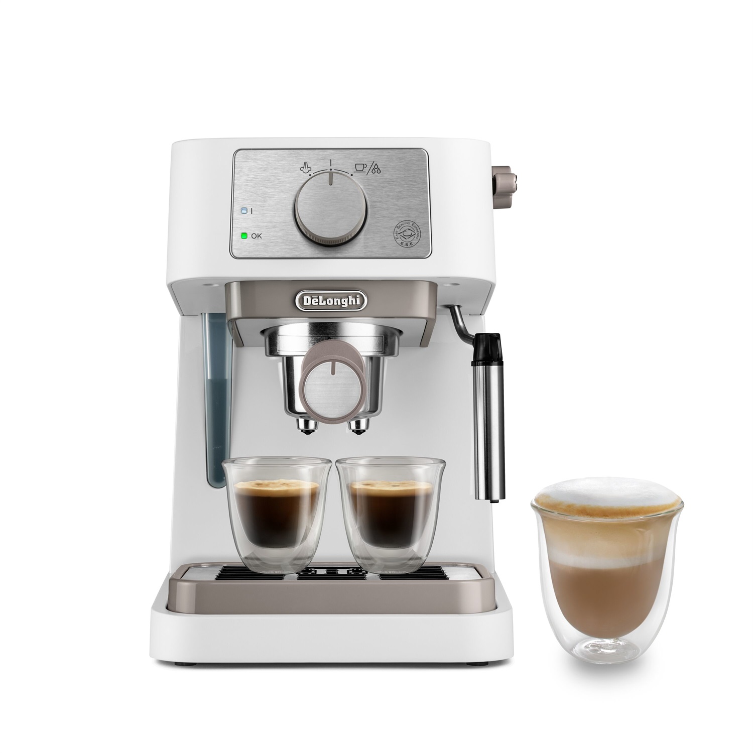 De'Longhi Stilosa EC260.W - Macchina da Caffè Espresso con Cappuccinatore, 1100 W, 15 Bar, Capacità 1 L