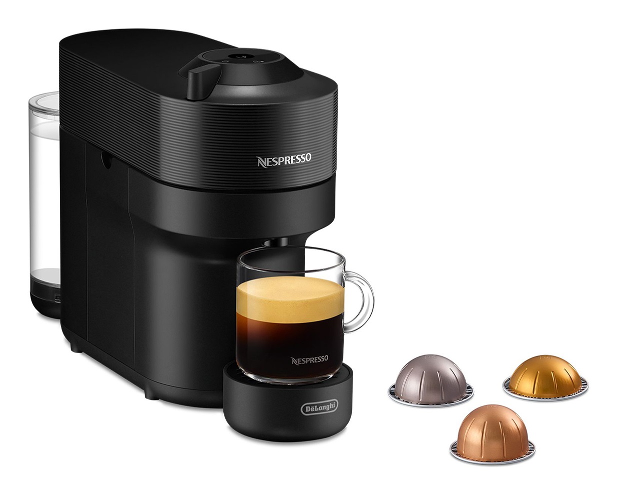 De'Longhi ENV90.B Nespresso Vertuo Pop - Macchina per Caffè a Capsule con Tecnologia Centrifusion, 4 Formati in Tazza, Capacità 0,56 L, Potenza 1260 W, Colore Nero