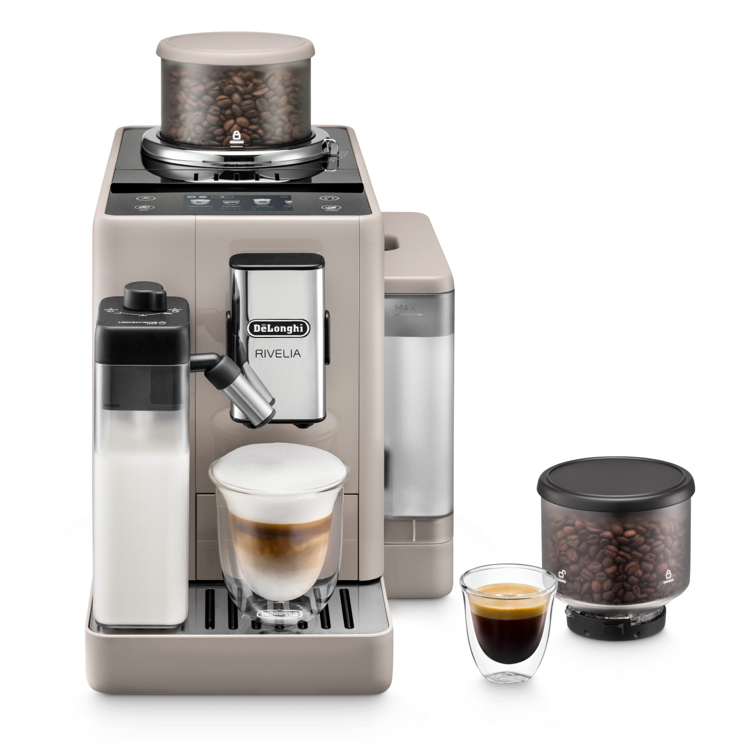 De'Longhi Rivelia EXAM440.55.BG Macchina da caffè automatica Beige con Macinatore e Cappucinatore Integrati