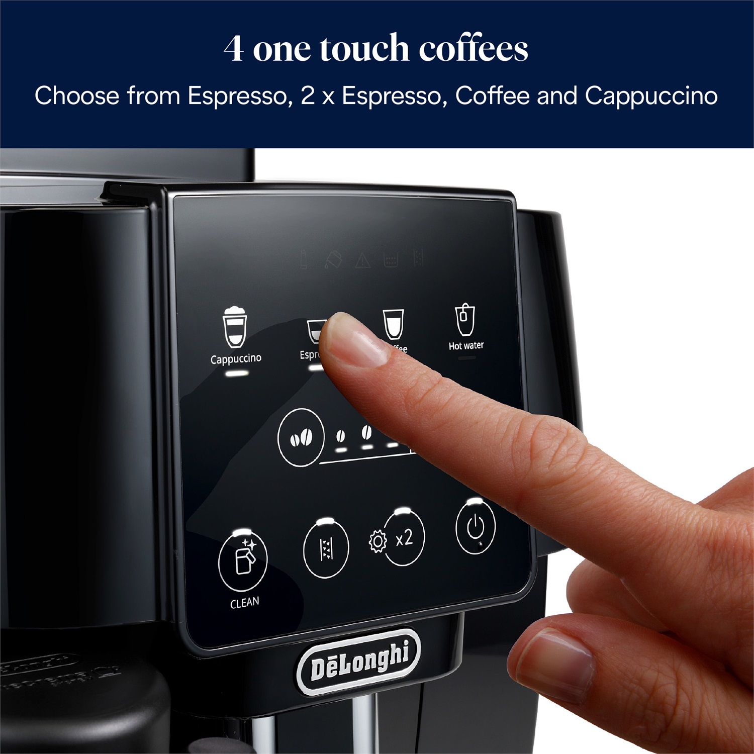 De'Longhi Magnifica Start ECAM220.60.B - Macchina Automatica per Caffè in Chicchi, Cappuccino con Caraffa Montalatte Automatica, 4 Bevande Dirette, Pannello Comandi Retroilluminato, 1400 W, 15 Bar, Nero