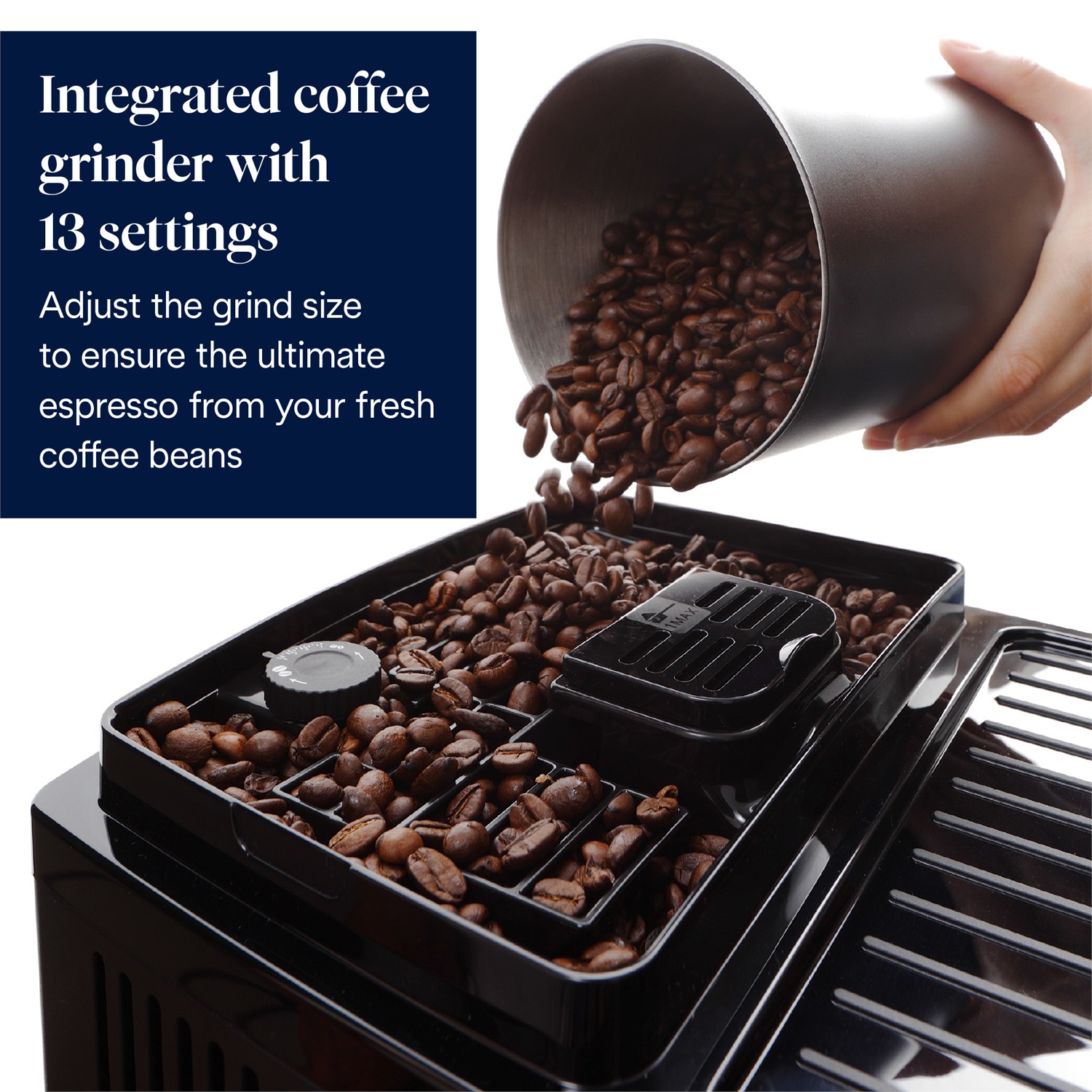De'Longhi Magnifica Start ECAM220.60.B - Macchina Automatica per Caffè in Chicchi, Cappuccino con Caraffa Montalatte Automatica, 4 Bevande Dirette, Pannello Comandi Retroilluminato, 1400 W, 15 Bar, Nero