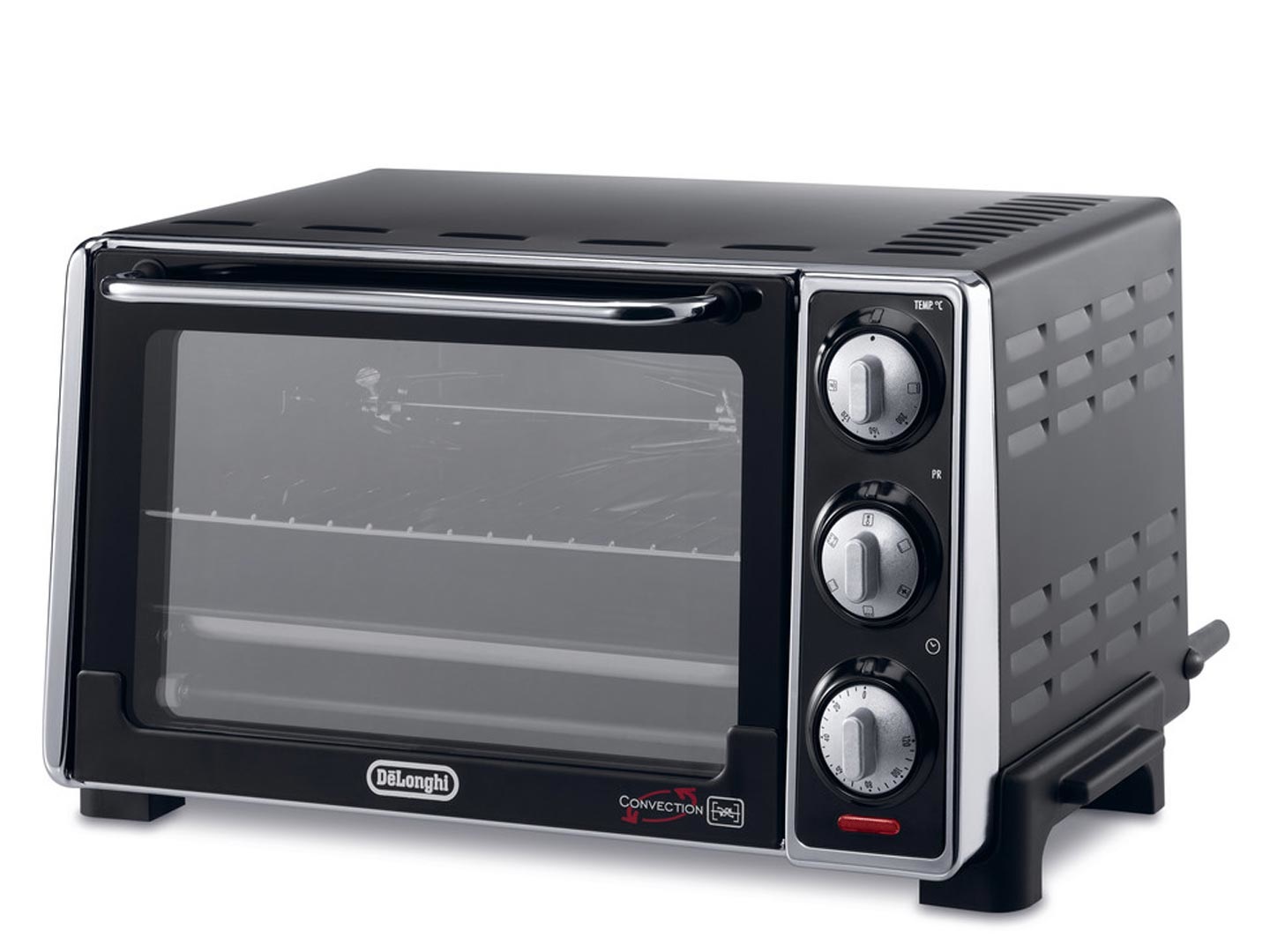De'Longhi EO 20792 Forno Elettrico Ventilato da 20 Litri con 7 Funzioni di Cottura, Timer 120 Minuti, Termostato Regolabile e Spegnimento Automatico - Nero e Argento