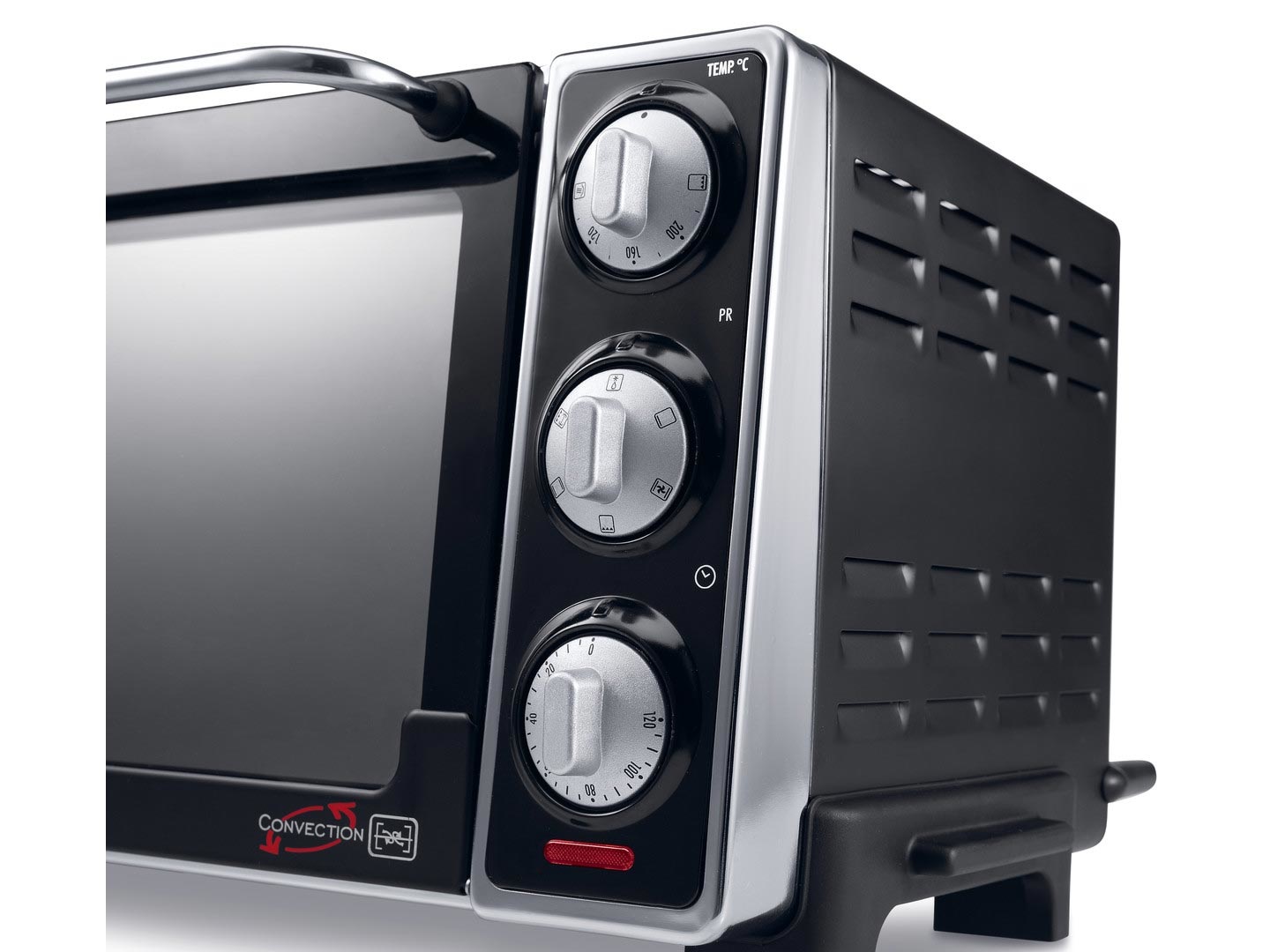 De'Longhi EO 20792 Forno Elettrico Ventilato da 20 Litri con 7 Funzioni di Cottura, Timer 120 Minuti, Termostato Regolabile e Spegnimento Automatico - Nero e Argento