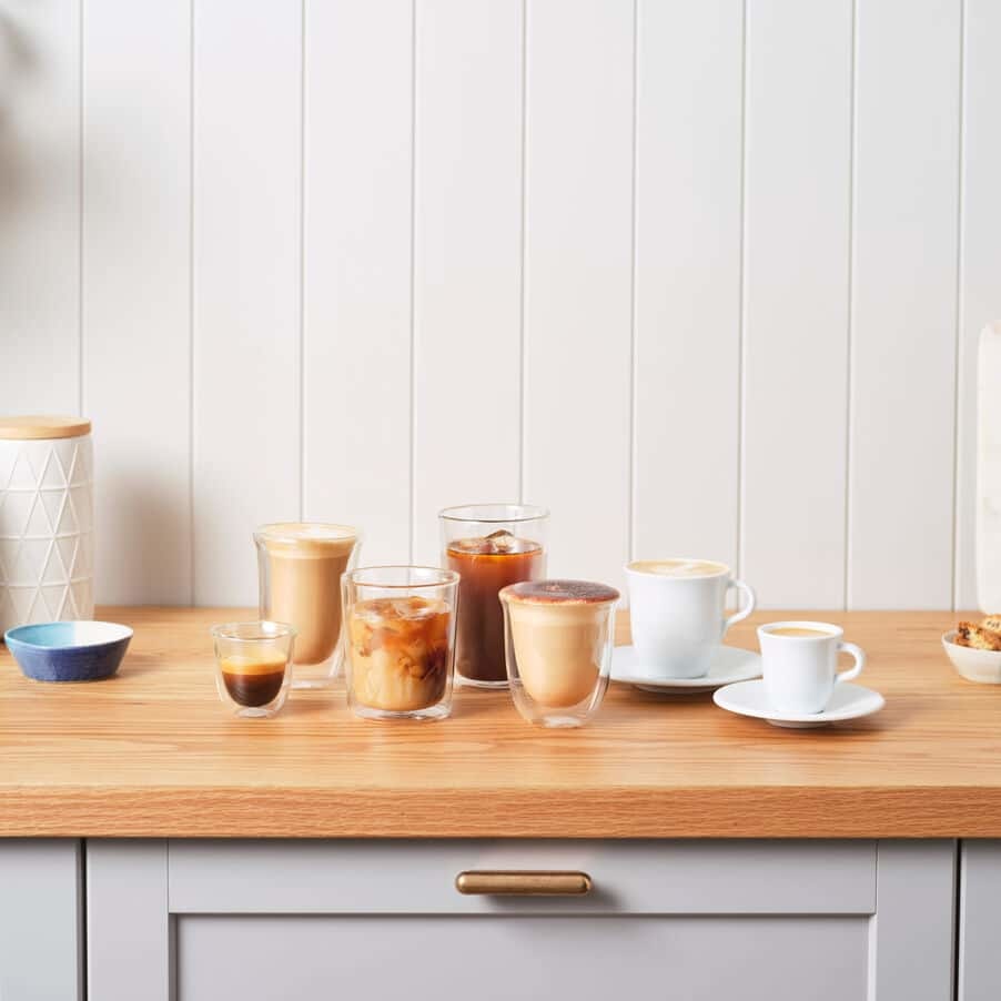 De'Longhi Bicchieri da Espresso Trasparenti in Vetro - 2 pz, Capacità 60 ml, Doppia Parete Termica