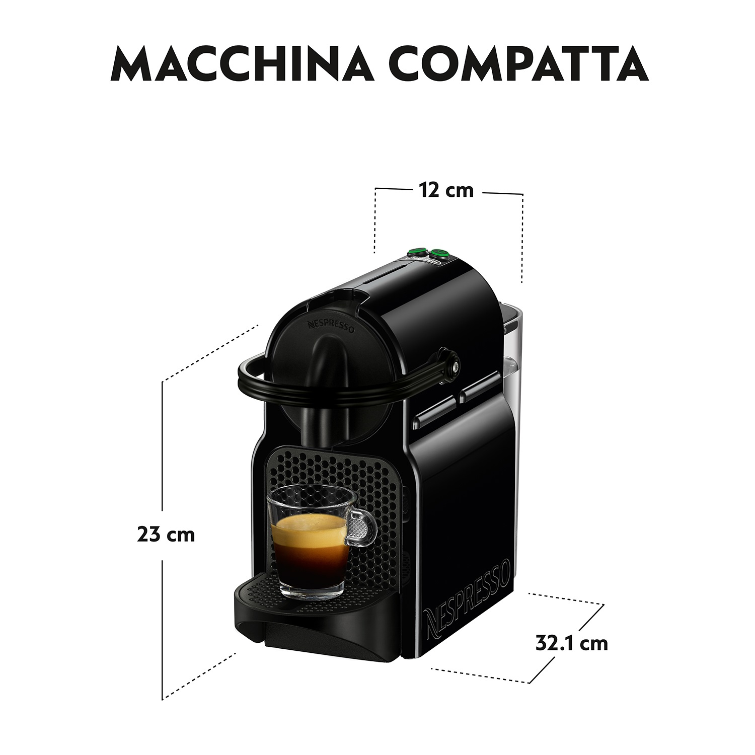 De'Longhi EN 80.B Macchina per Caffè a Capsule Automatica/Manuale 0,8 L 1260 W Nero con Sistema Thermoblock e Pressione 19 bar