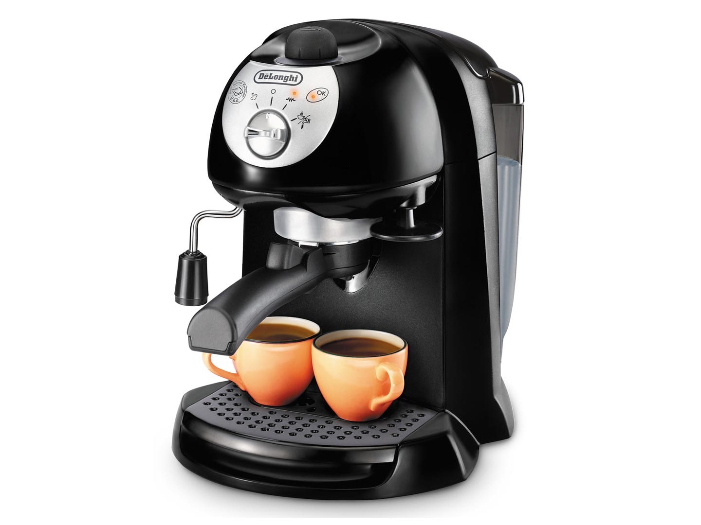 De’Longhi EC201.CD,B Macchina da Caffè Manuale Espresso e Cappuccino, Compatibile con Polvere o Cialde E.S.E., Spegnimento Automatico, Serbatoio Estraibile da 1L, Potenza 1100W, Nero