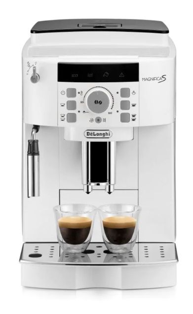 De'Longhi Magnifica S ECAM22.110.W - Macchina da Caffè Automatica per Espresso e Cappuccino, 1450 W, Bianco, Caffè in Grani o in Polvere, Personalizzazione Aroma