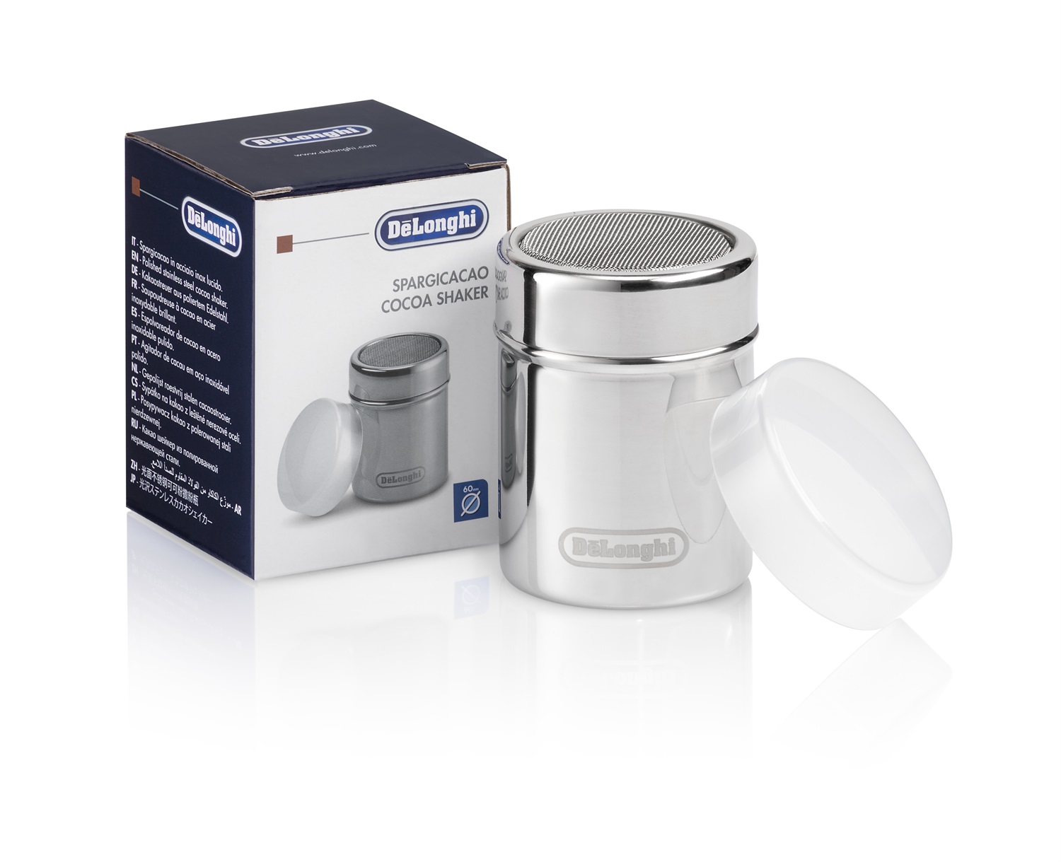 De'Longhi DLSC061 Spargi Cacao in Acciaio Inox 175ml con Filtro Setaccio Fine