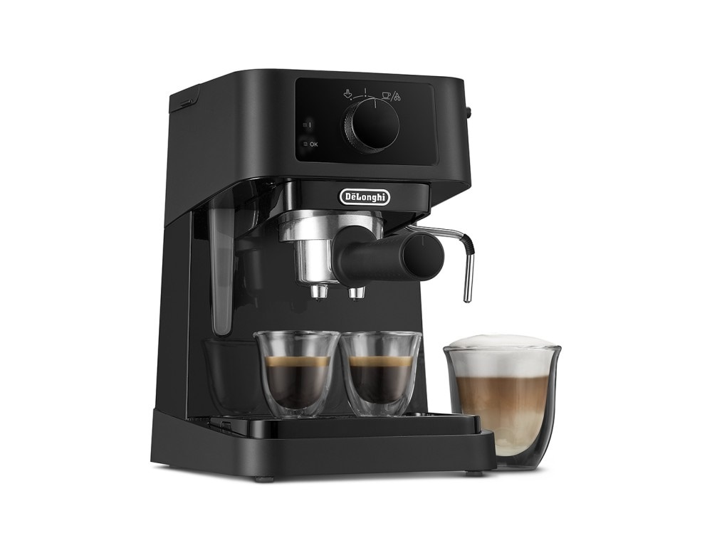 De'Longhi Stilosa EC235.BK Macchina per Espresso 15 Bar, 1 L, 1100 W, Nero, Cialde e Caffè Macinato