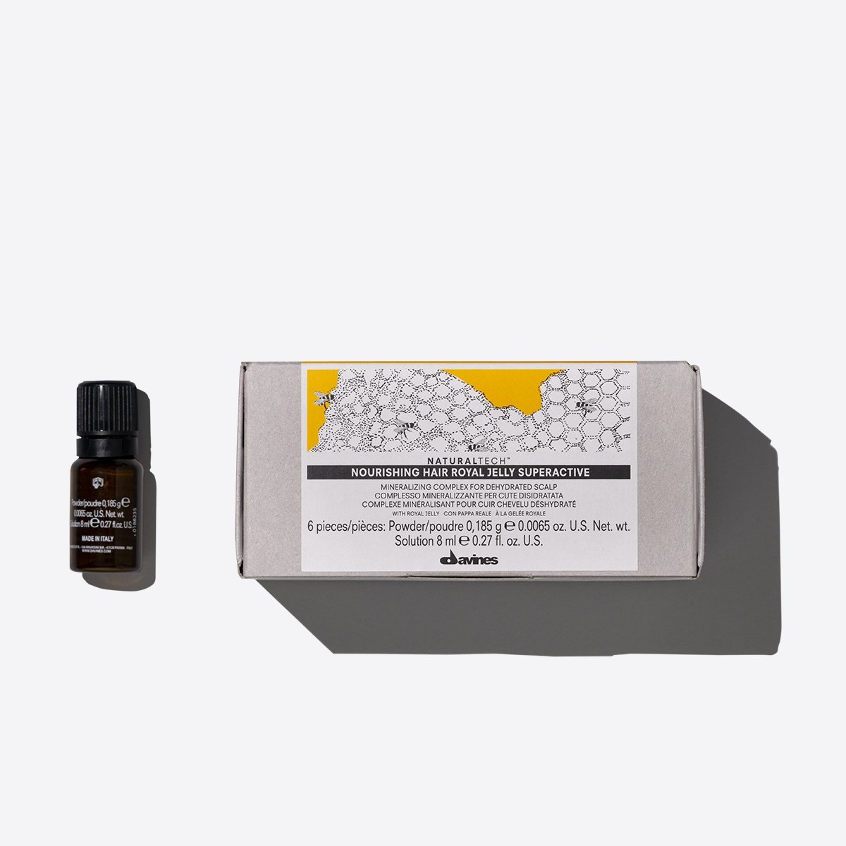 Davines Nourishing Hair Royal Jelly Superactive - Trattamento Nutriente e Lenitivo per Cuoio Capelluto Disidratato, 6 Flaconi da 8 ml