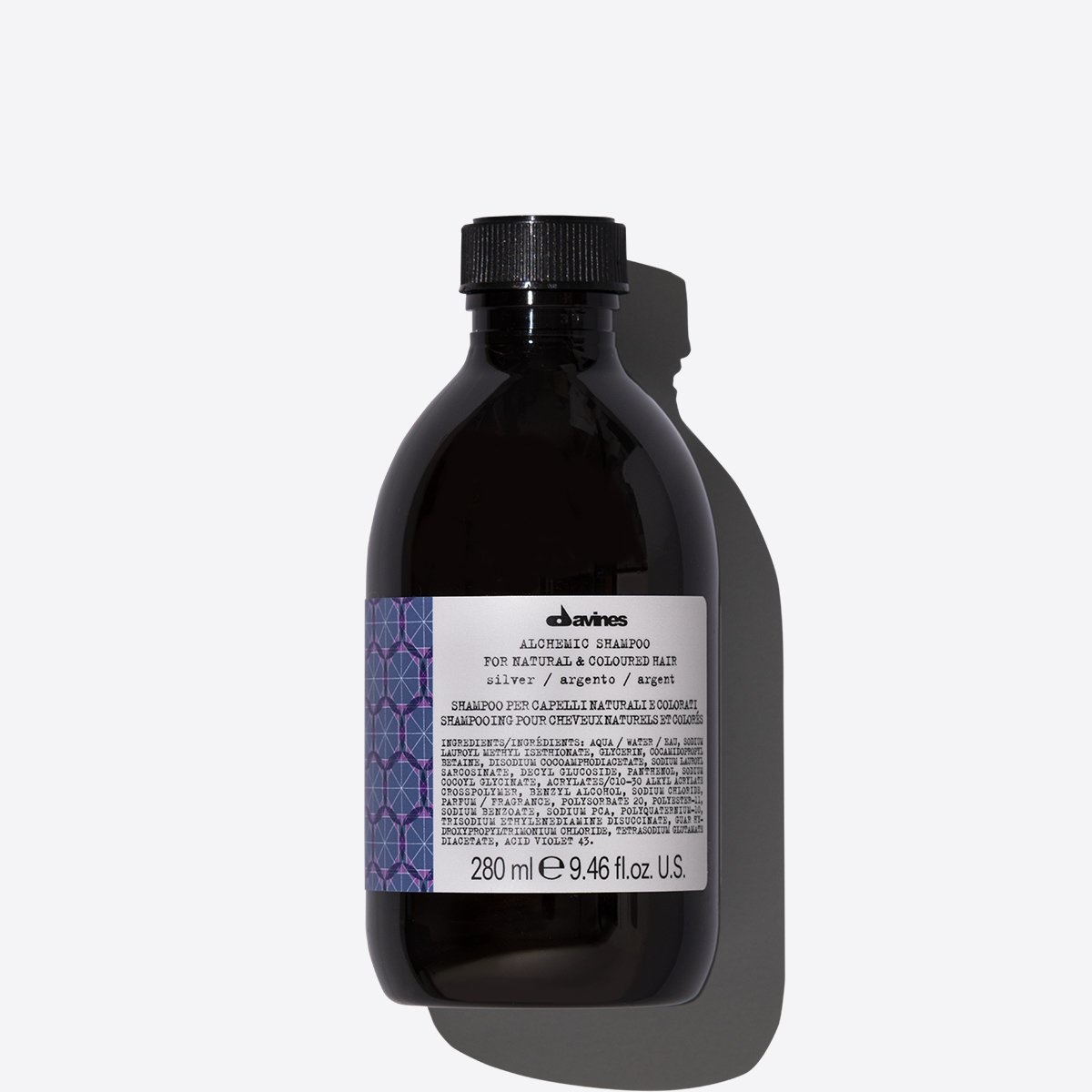 Davines Alchemic Shampoo Silver 280 ml - Shampoo riflessante anti-giallo per capelli bianchi e biondo freddo