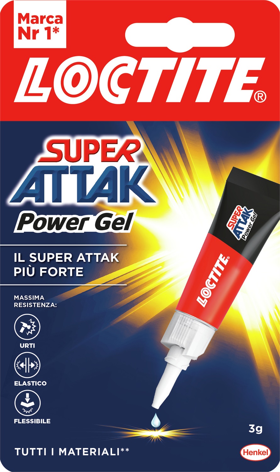 Loctite Super Attak Power Flex Gel 3g - Adesivo Istantaneo Trasparente per Gomma, Cuoio e Pelle