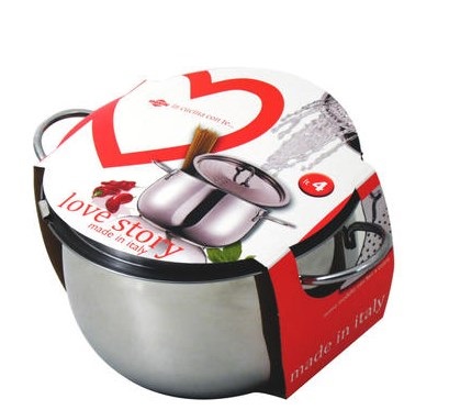 Inoxriv S.p.A. Love Story Cuociscola 20 cm - Capacità 4.5 L, Acciaio Inossidabile, Alluminio, Ceramica, Compatibile con Gas e Induzione