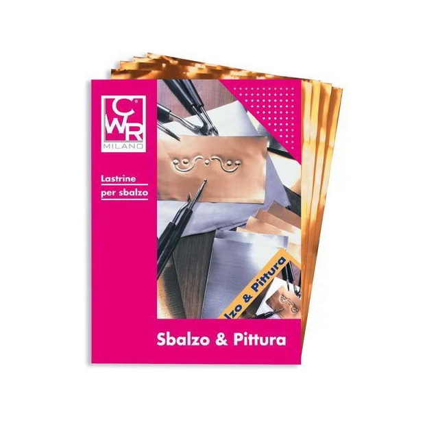 CWR Lastrine in Alluminio Anodizzato e Rame per Sbalzo - 20 x 30 cm, Conf. 12 Pezzi, Spessore 0.12 mm