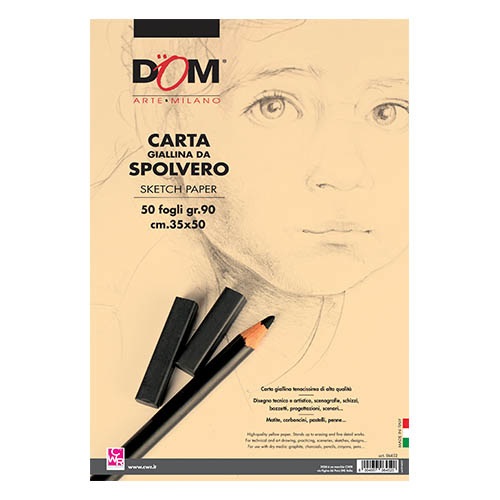 CWR Carta da Spolvero 35x50 cm - 50 Fogli Giallo Tenue 90 g per Schizzi e Disegni