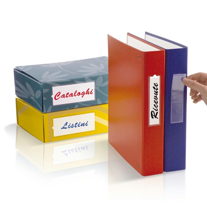 Sei Rota Portaetichette Adesive Iesti A3 - 32 x 124 mm - Trasparente - Confezione da 10 Pezzi