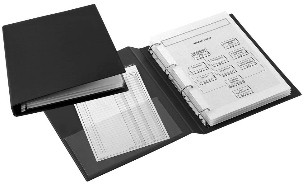 SEI ROTA Raccoglitore Sanremo 2000 - 4 anelli a D 30 mm - dorso 4 cm - 22 x 30 cm - nero