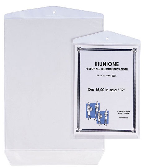 SEI Rota Buste Porta Avvisi Appendicartello in PVC - 15 x 21 cm (A5) - Confezione da 10 Pezzi