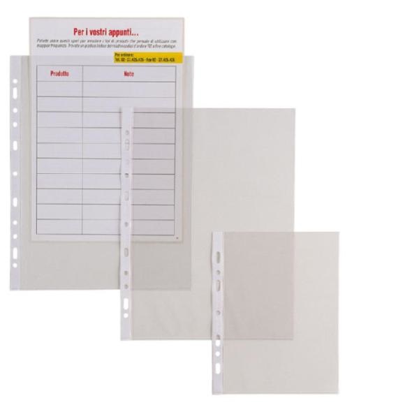 SEI Rota Buste forate Ercole - PVC trasparente cristallo - 21 x 29,7 cm (A4) - Foratura universale rinforzata - Confezione da 25 pezzi