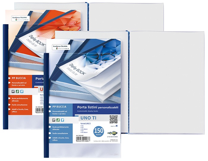 Sei Rota Uno TI Porta Listini Personalizzabile A4 - 36 Buste in Polipropilene Buccia Blu