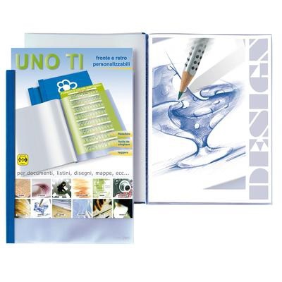 Sei Rota Portalistini Personalizzabili Uno TI - 120 Buste A4 in Polipropilene Buccia - Colore Blu - Formato 22x30 cm